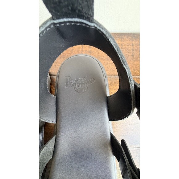 Dr Martens Gryphon Black Leather Sandals Men 11 Women 12 UK 10 EU 45